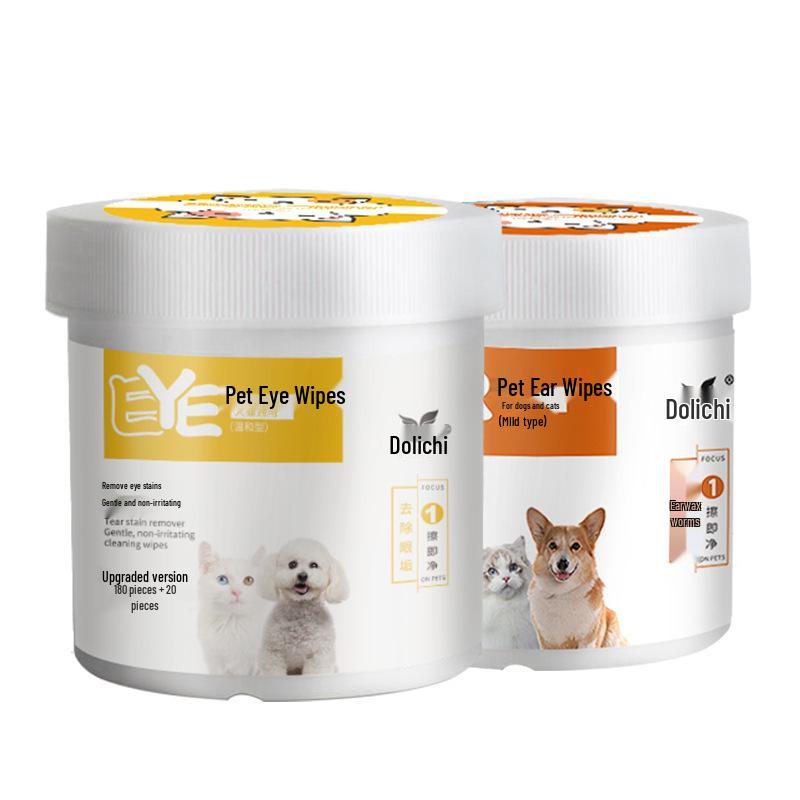 Pet Eye Cleaning Wipes - 180 Sheets for Dogs & Cats
