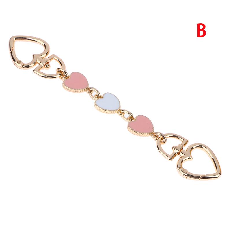 Bag Extension Chain Crossbody Heart-Shape Chain Strap Handbag Diy Hanging Buckle