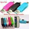 2 шт. Универсальный адаптер-кардридер 2-в-1 Micro USB 2.0 OTG для карт TF/SD для Android-смартфона, ПК