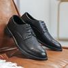 Кожаные туфли мужские деловые мужские повседневные британские корейские туфли для жениха с острым носком черные свадебные туфли 3226-T