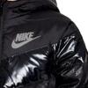 Nike Пуховик с принтом логотипа бренда и капюшоном на молнии, детские куртки черного цвета FB6831-010