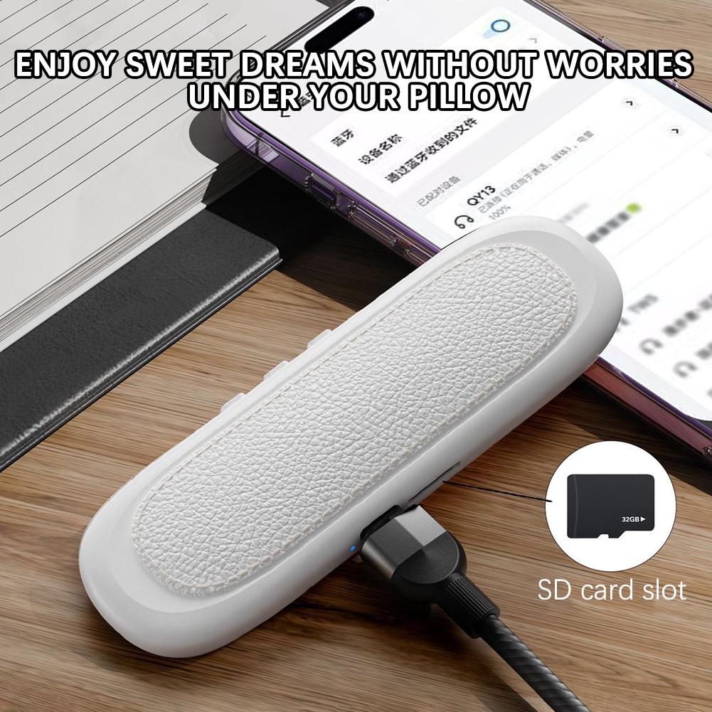Мини Bluetooth-динамик костной проводимости Помощь для сна Беспроводная звуковая панель Под подушку Стерео Музыкальный плеер MP3 с картой TF Заснуть