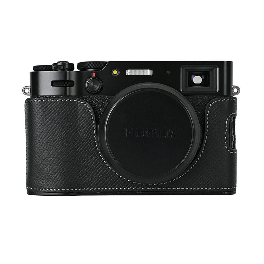 Aluminum Metal Camera Bag Genuine Leather Half Body Case For Fujifilm X100V Fuji X100v Battery Opening Bottom Cover