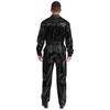 Mens Shiny Metallic Turn Down Collar Long Sleeve High Waist Jumpsuit Halloween Costume