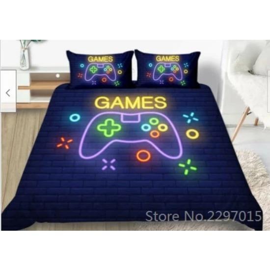 Fashion Black Family Game Gamepad 3d Bedding Set Adult Kids Gifts Pillowcase Duvet Cover Sets Bedroom Decor King Bed Linen Sets