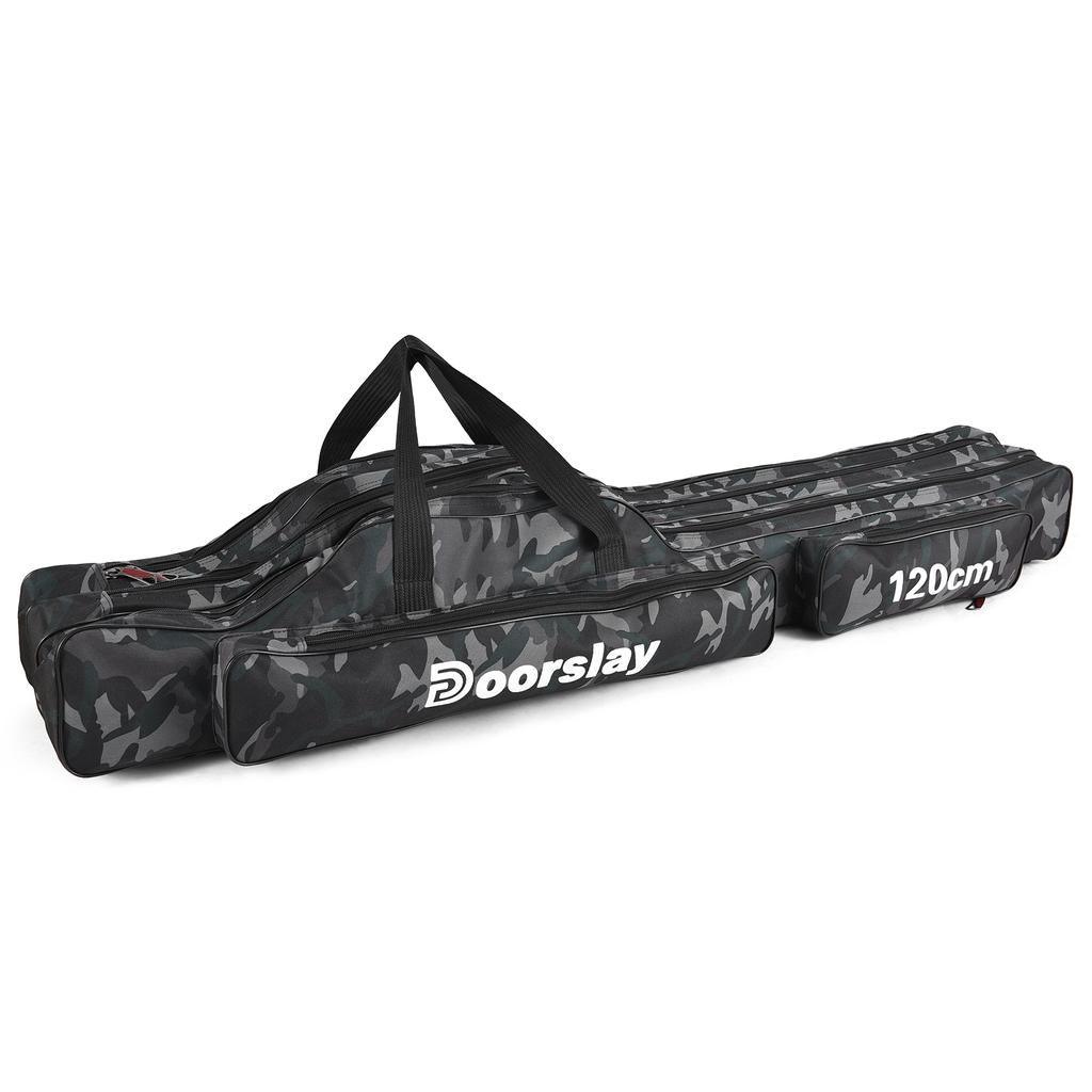 3 Layers Fishing Pole Bag Portable Folding Fishing Rod Storage Bag for Fishing Camping Hiking