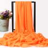 Летний однотонный искусственный шелк, очень большой шелковый шарф, пляжное полотенце для моря, длинный весенне-летний женский шифоновый шарф, плиссированная шаль