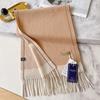 100 Pure Cashmere Scarf Women's Winter High-end Sense Versatile Contrasting Colors Double-sided Warm Couple Narrow Scarf