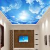 3d Ceiling Wallpaper Blue Sky White Clouds Wall Mural Living Room Bedroom Interior Ceiling Murals