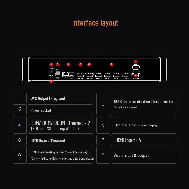 TCHD-840 Pro 4K HDMI Live Broadcast Video Switcher