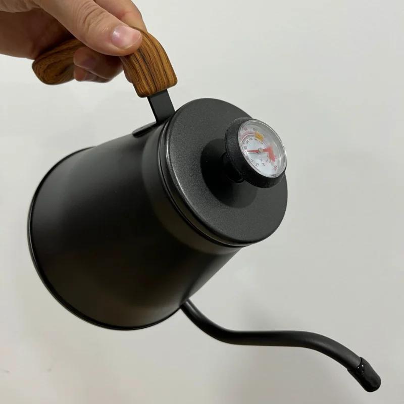 Stainless Coffee Maker Gooseneck Kettle Goose Beak Kettles Hand Drip Kettle Accessories Coffee Kettle with Thermometer