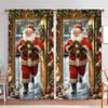 2 шт. занавески с принтом «Санта-Клаус здесь» для рождественского домашнего декора — оконные карманы для спальни, офиса, кухни