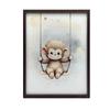 Małpka Na Huśtawce Małpka Na Huśtawce, 70X100 Cm, Rama Drewniana Ciemny Brąz, Papier Matowy 230 Gsm