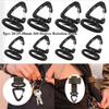 5pcs Black Triangle Carabiner Plastic Alloy Belt Clip Buckles Backpack Accessories Outdoor Tool