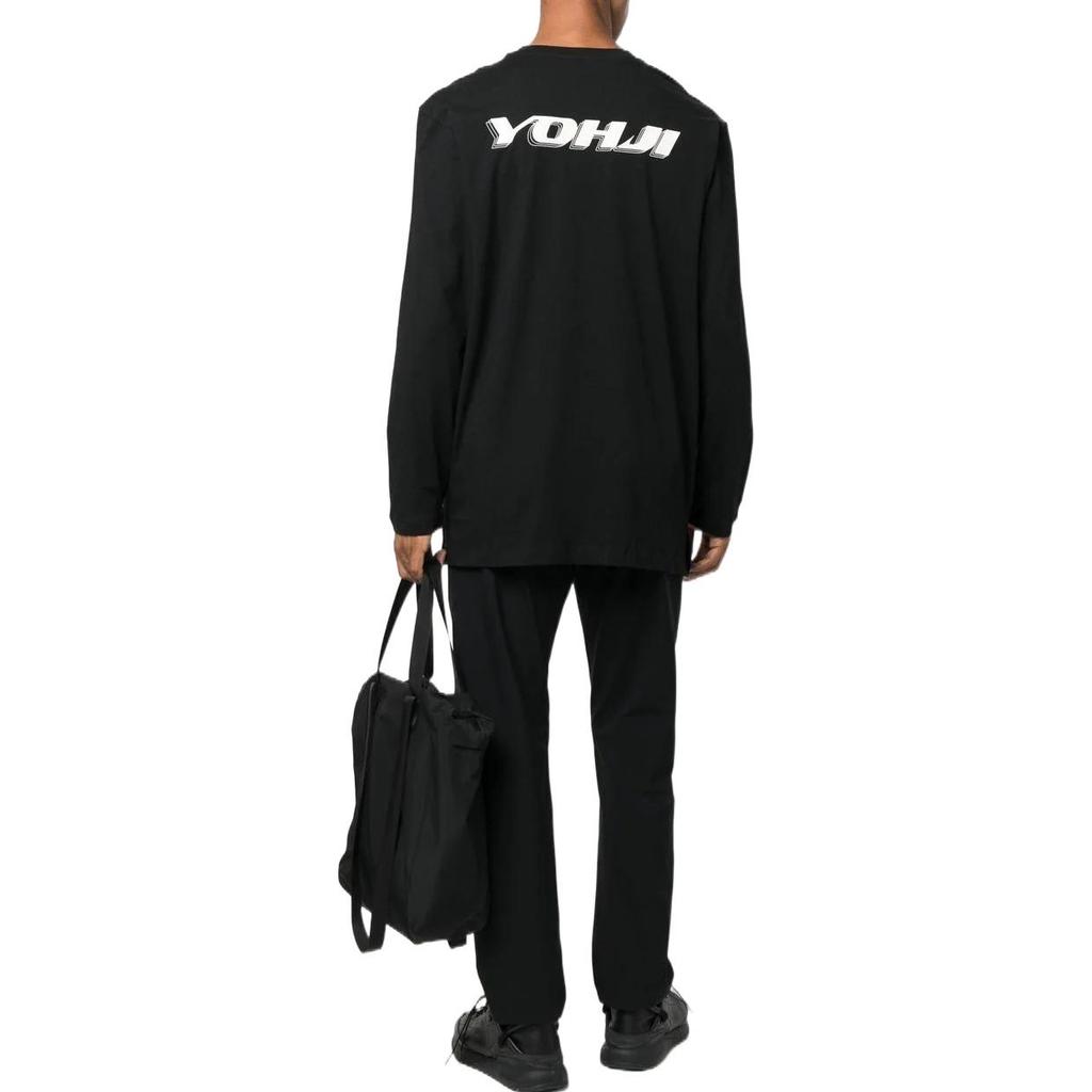Y-3 T-Shirts Men's Black Crew Neck Moderate Straight Fit HT4734