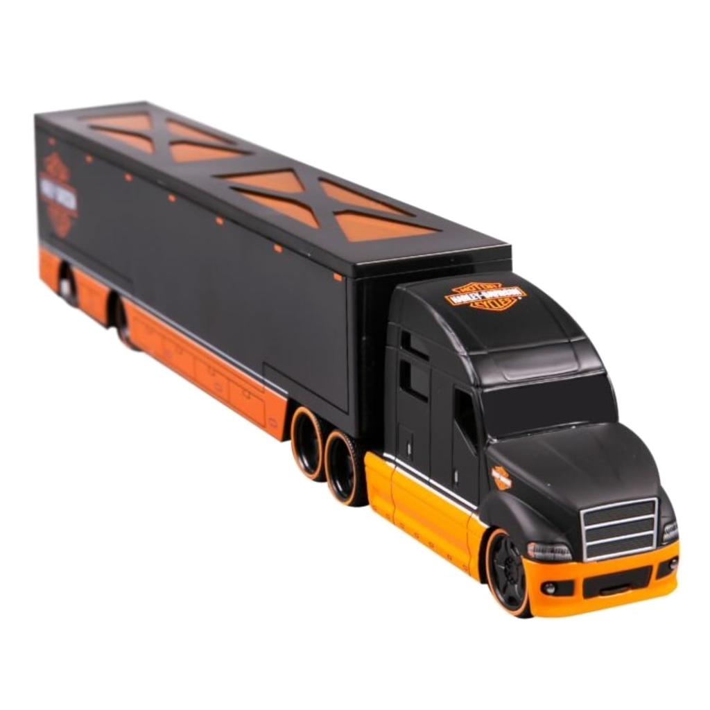 Maisto Scale Custom Trailer Truck Diecast Model Car 1/64 Harley-Davidson / (11516 (BLACK/ORANGE))