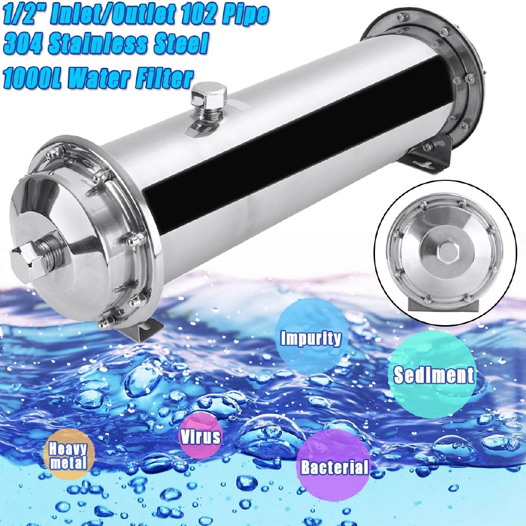 1000 л 1/2" Вход/Выход Труба 102 Нержавеющая сталь 304 Водяной фильтр Ультрафильтрация Очиститель, Коммерческий Бытовой Кухонный Питьевой Прямой UF Фильтры