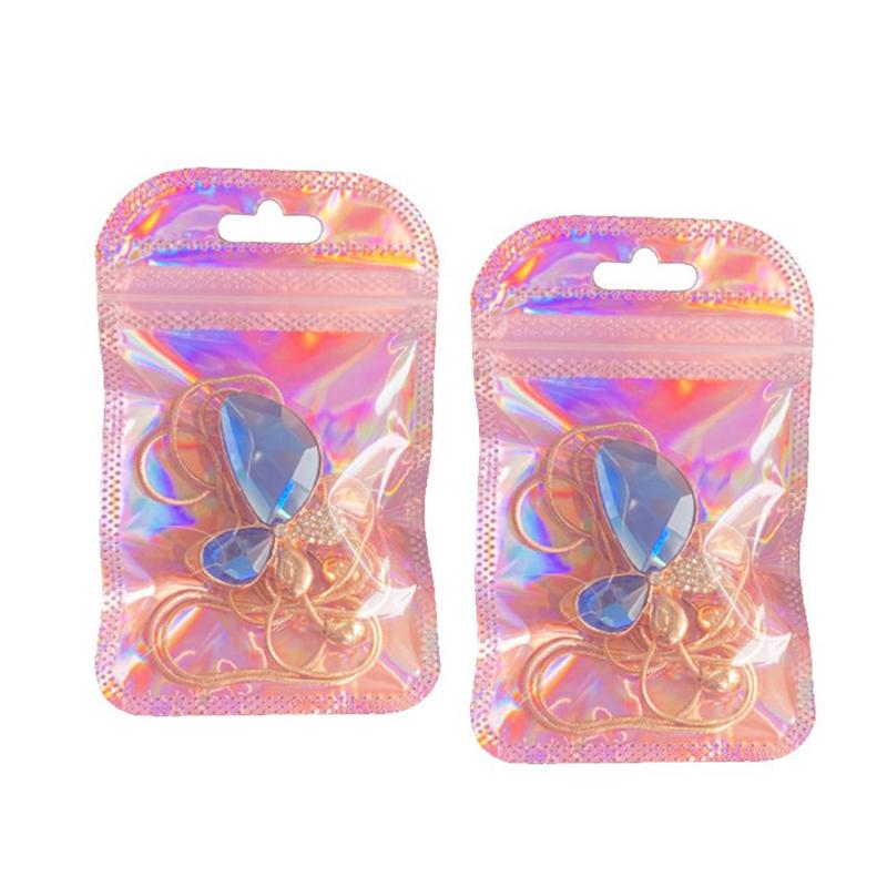 50шт 4 стиля лазерная упаковка сумка плоская косметичка голографические мини-сумки