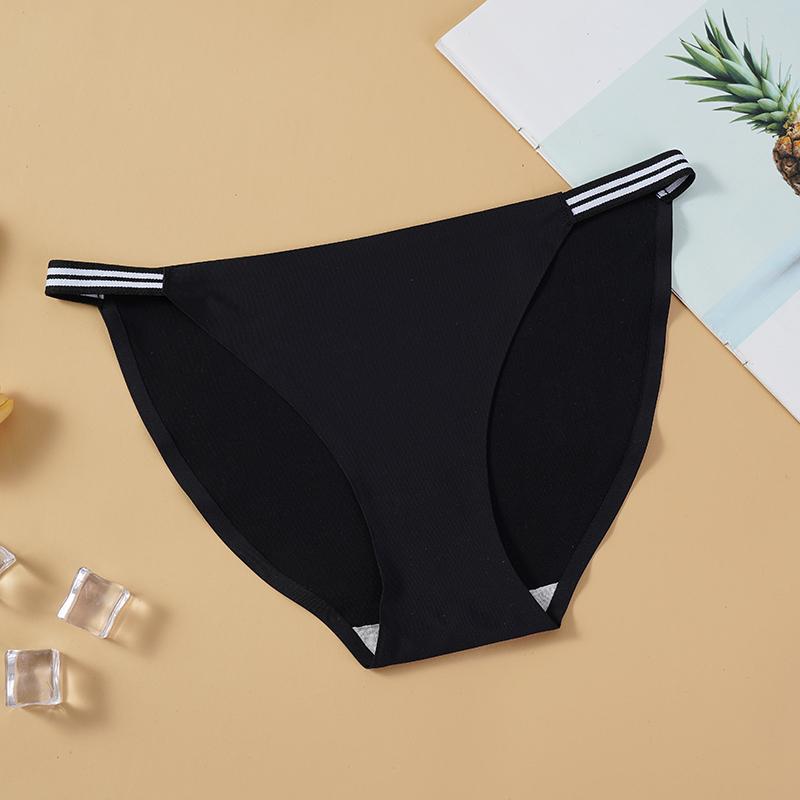 Модные бесшовные трусики, женские трусы с низкой посадкой, удобные трусы, полосатый пояс, ледяной шелк, сексуальное женское нижнее белье, нижнее белье