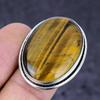 Натуральный камень Тигровый глаз Ювелирное изделие из стерлингового серебра 925 пробы Кольцо Размер 8.5 Z0H60