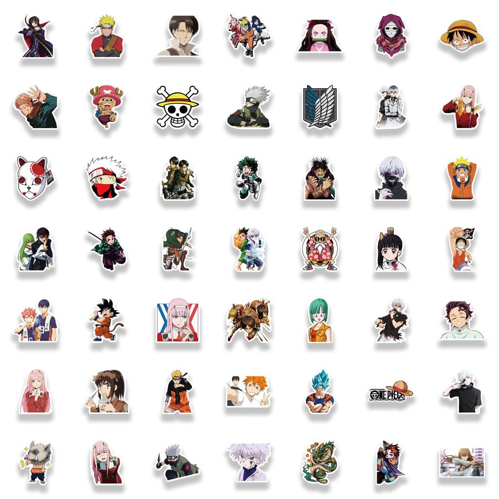 Cool Anime Stickers (100Pcs) Cartoon Anime Stickers Merchandise Gifts for Party Supplies Decorations Laptop Water Bottle