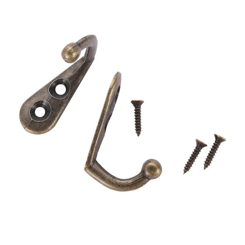 5/10Pcs Single Prong Hook Mini Size Wall Mounted Retro Cloth Hanger for Coats Hats Towels Keys Clothes Door Hanger Decoration