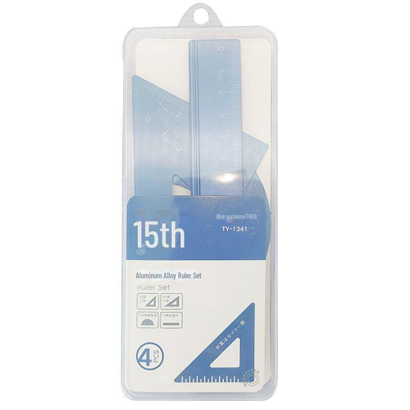 Многофункциональный набор линеек из розового алюминиевого сплава для учеников начальной школы с лазерной гравировкой