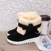 Women's Winter Boots Warm Fur Lined Casual Ankle Shoes With Sweet Bow Flats