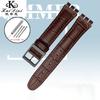 17 мм 19 мм Кожаный Ремешок для Часов SWATCH Натуральная Кожаная Браслет Мужчины Женщины Водонепроницаемый Спортивный Запасной Ремешок