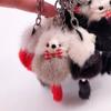 Decor Women Fur Ball Backpack Pom Accessories Car Keyring Keychain Key Chains Mink Fur Key Ring
