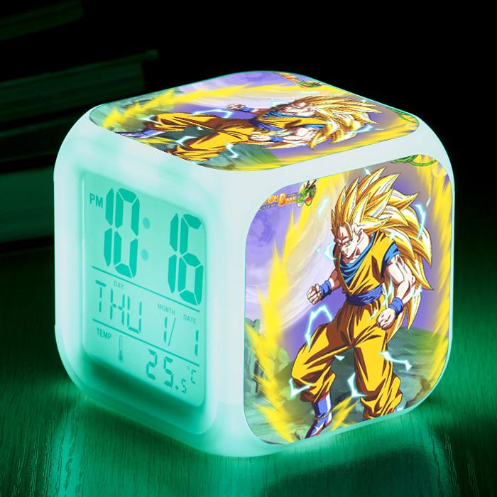 Аниме Dragon Ball Цифровые часы Сон Гоку Гохан Веджета Маджин Буу Броли Бульма Тракс Будильник Фигурка Детские Светящиеся Игрушки Кукла