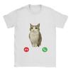 Unisex Tshirt Meowl Is Calling Phone Call Meme Brainrot Funny Cat Owl Cotton Tees Short Sleeve T Shirts Round Neck Clothing