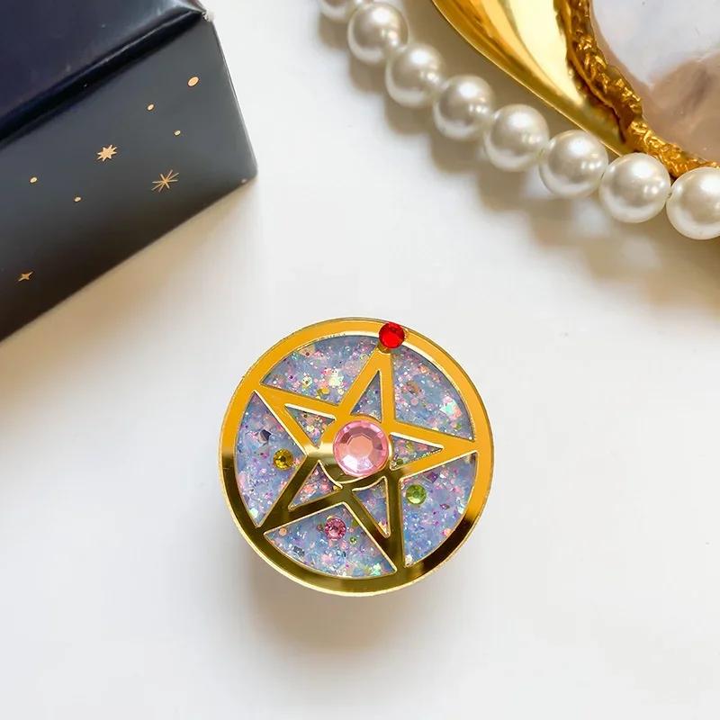 Cute Anime Japan Star SAILORS MOONS Scepter Finger Ring Grip Tok Pocket Socket Phone Holder Expanding Stand For iPhone Samsung