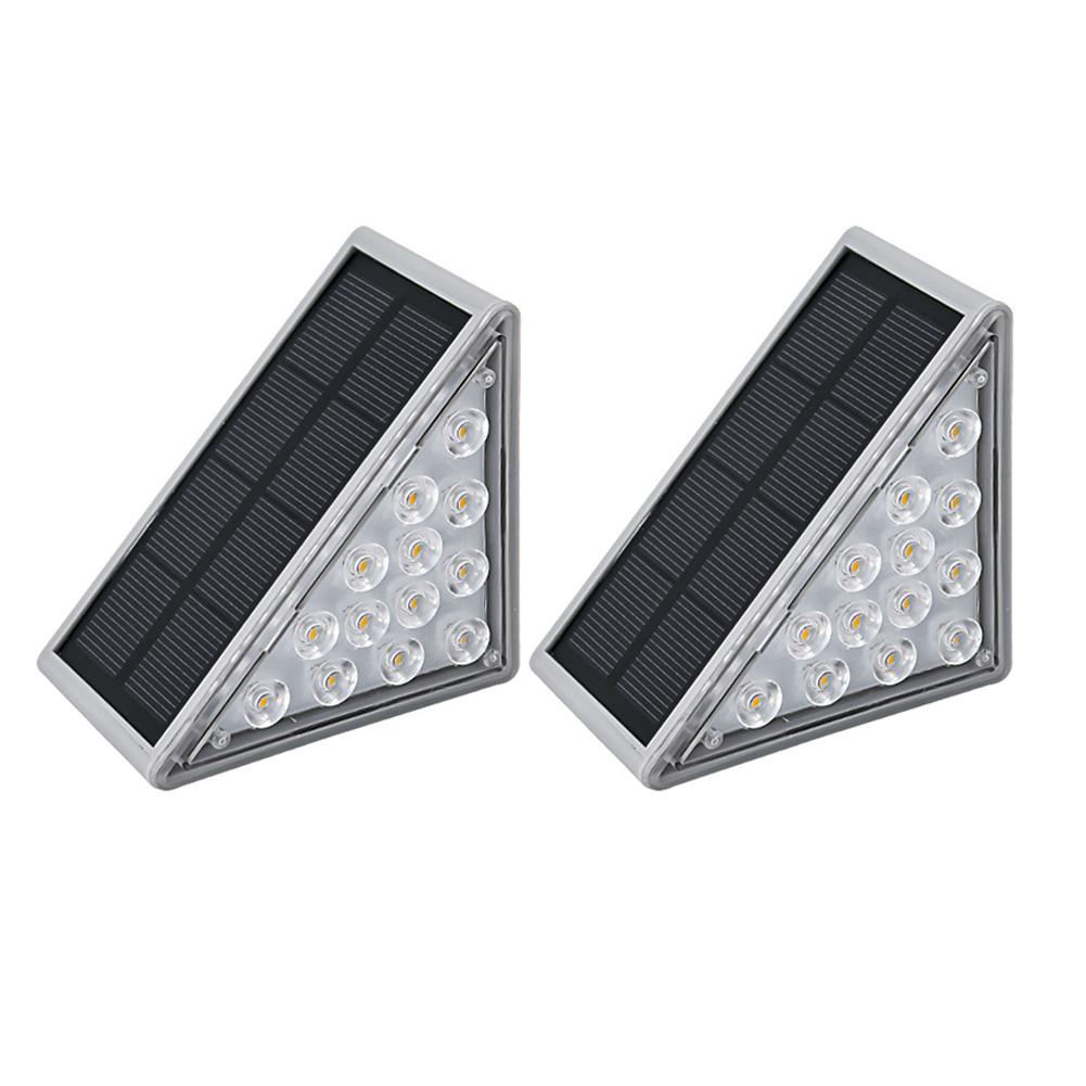 2 Pack Solar Landscape Light Ip67 Waterproof Stair Step Paver Lamp White/warm White/rgb Color for Outdoor Garden Courtyard Decor