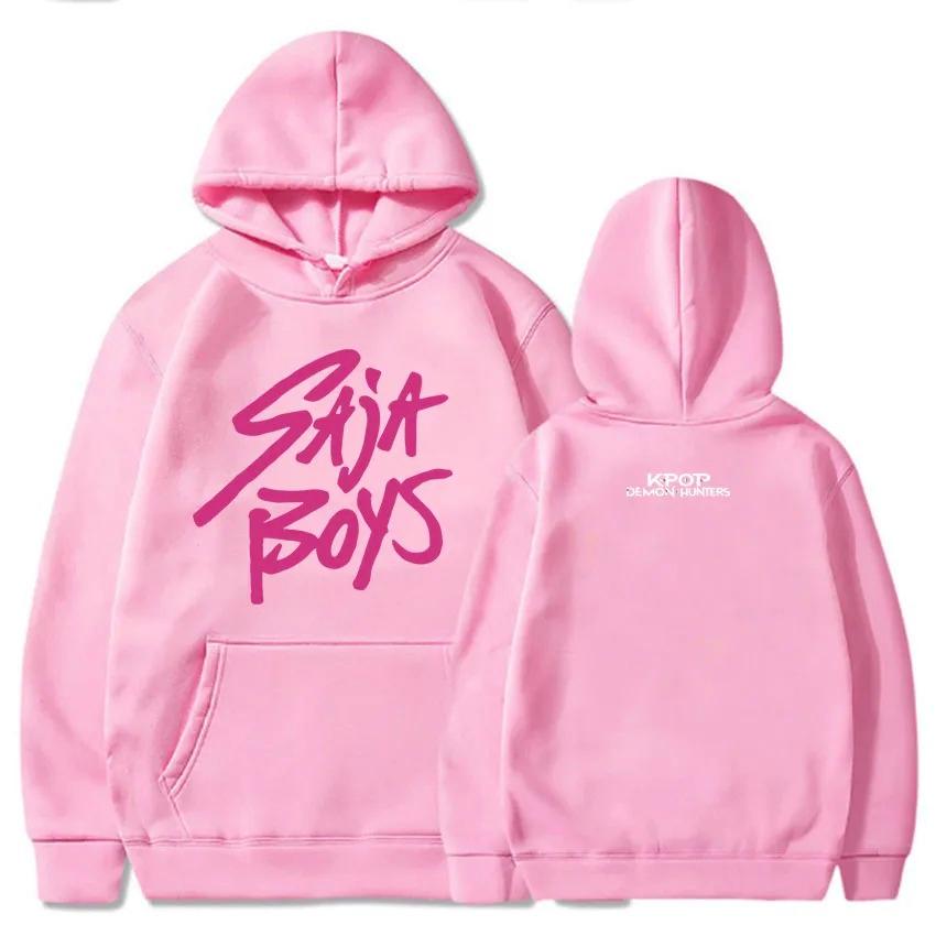 KPop Demon Hunters Saja Boys Hoodie Long Sleeve Movie Printing Sweatshirt Hooded Fleece Casual Female Pullovers Streetwear Women
