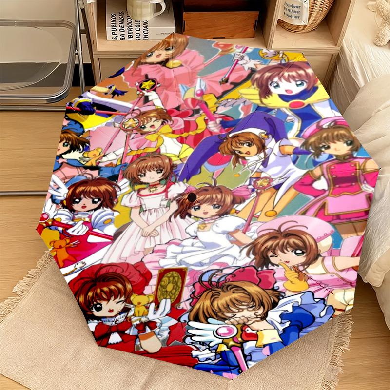 1PC Cardcaptor Sakura Characters Automatic Umbrella - Suitable Travel Outdoor Portable Umbrella Birthday Gift Daily Essentials