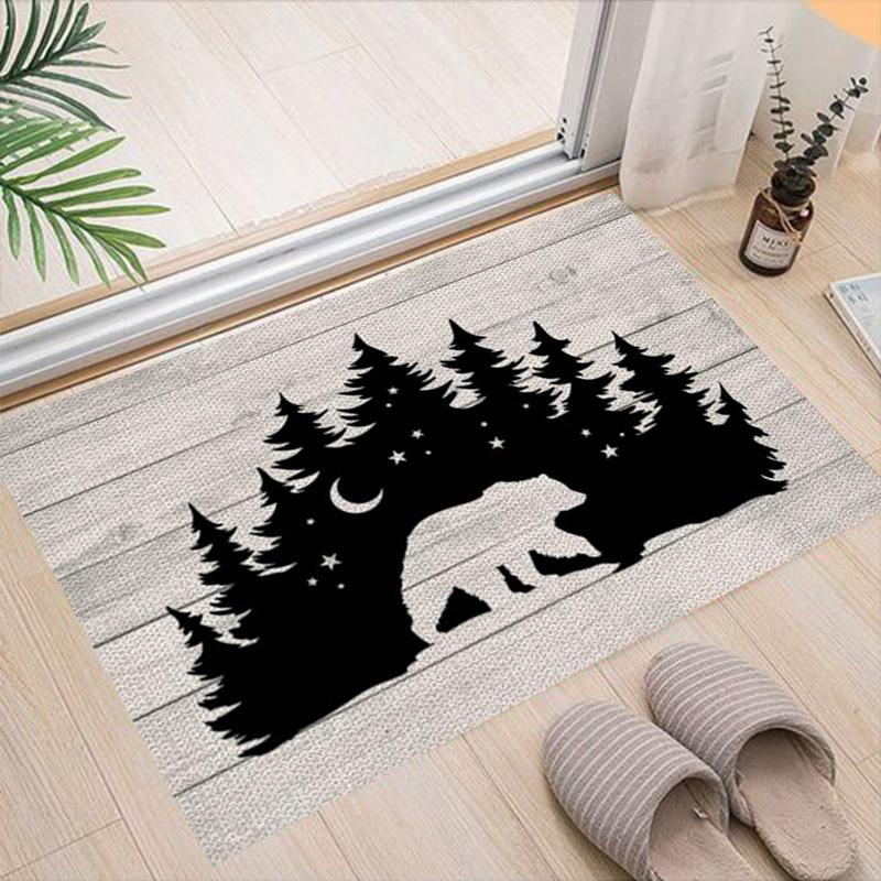 Cartoon Camping Floor Mat Entrance Welcome Doormats Kitchen Rug Home Decor Carpet Non-slip Area Rug Anti-slip Machine Washable