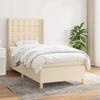 3132294 vidaXL Divan Bed with Mattress Cream 100x200 Cm Fabric