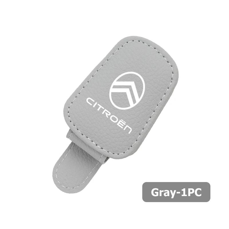 KDXF2 Car Magnetic Leather Card Ticket Holder Sun Visor Glasses Clip For Citroen C4 C3 C5 C1 C2 C6 VTS C4L DS3 DS4 DS5 Grand Berlingo