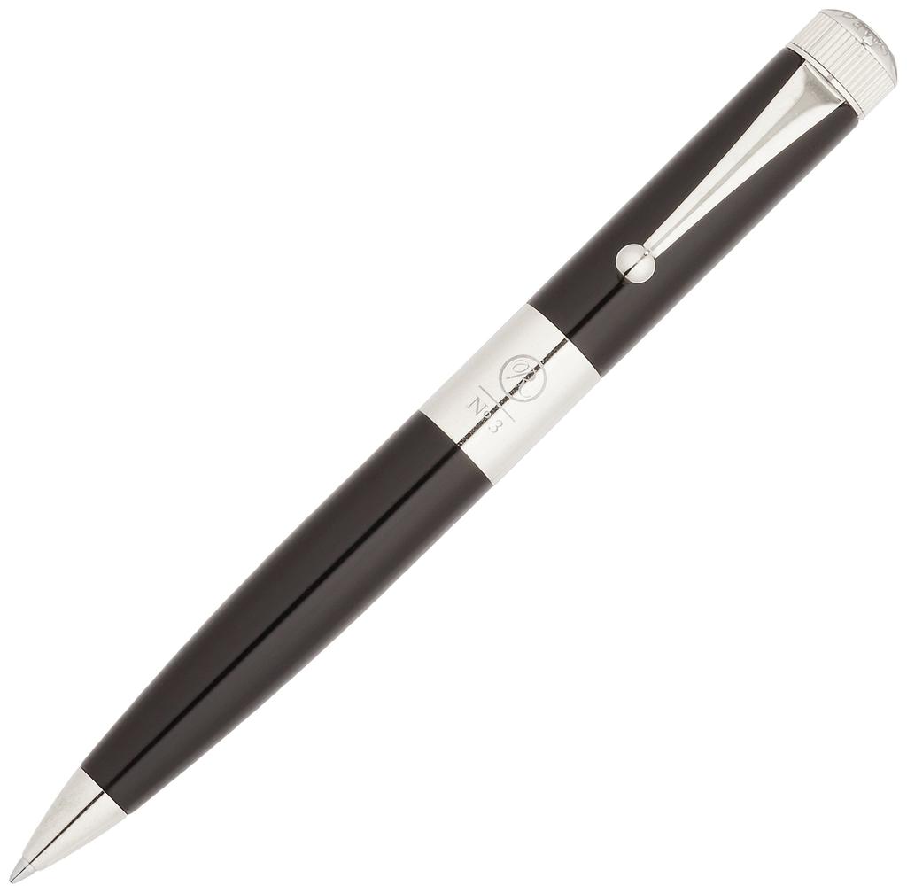 Romeo Itoya ROMEO 3 Ballpoint Thick Black R111 No. Pen, Barrel, (Black/Silver)