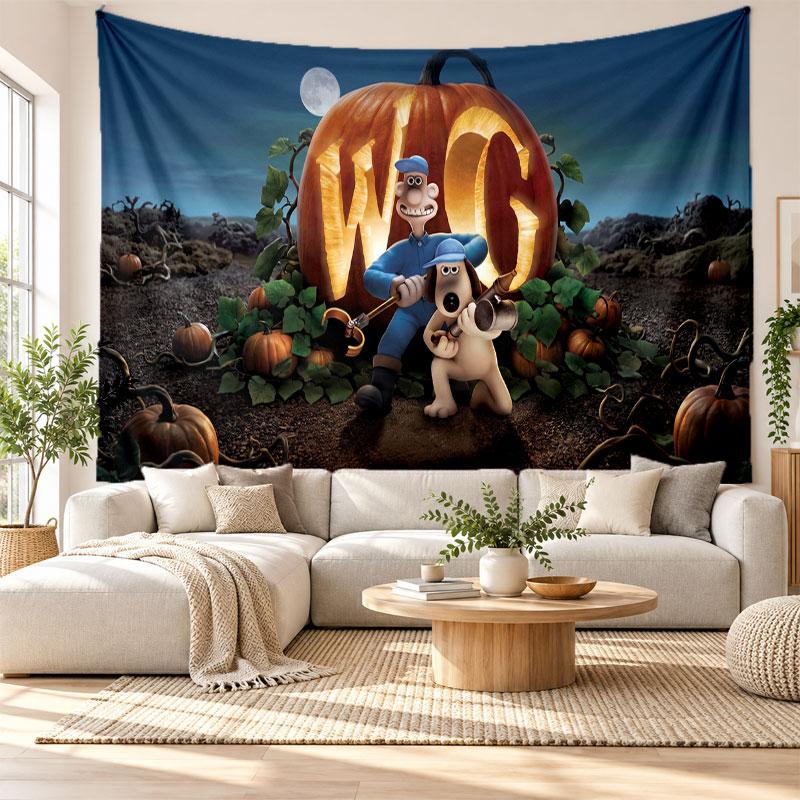 Wallace & Gromit Wall Tapestry Home Decor Hanging Cloth Art Background Tapestry for Bedroom