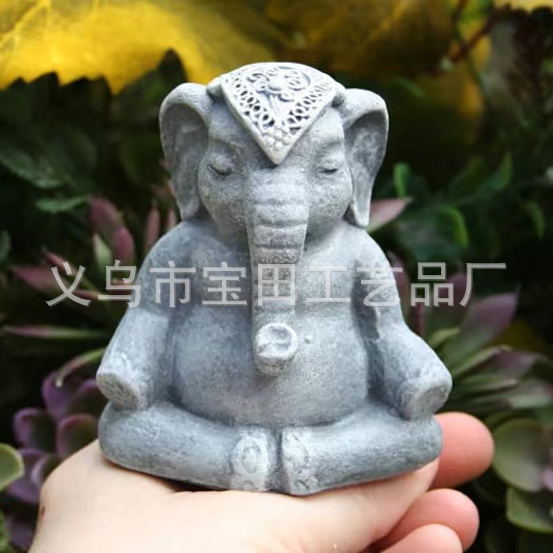 Mini Lucky Elephant Statue Yoga Meditation Elephant Statue for Home Use