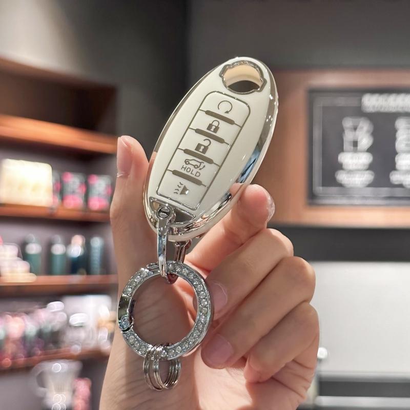 Чехол для ключа с брелоком Bling Lanyard для Nissan Altima Sentra Maxima Rogue Armada Pathfinder Versa Smart Key 5-кнопочный