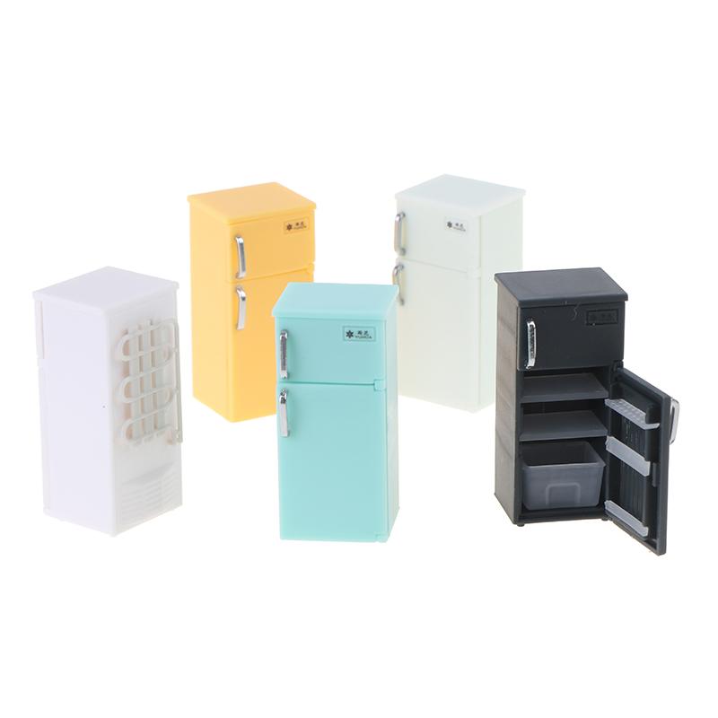 1 Pcs Dollhouse Home Furnishings Mini Color Plastic Refrigerator Model