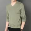 2023 Men's Slim Fit V-Neck Long-Sleeved T-Shirt for Spring and Autumn