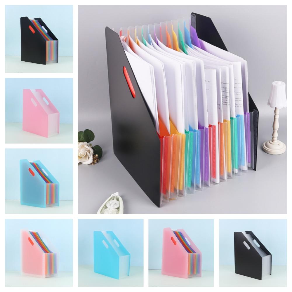 Stand Up 13 Pockets File Folder Folder Rainbow Color Document Holder  Test Paper