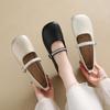 Soft Leather Casual Mary Jane Shoes Women's 2025 Summer New Breathable Casual Flat Shoes Doudou Shoes One Pedal Women's Shoes