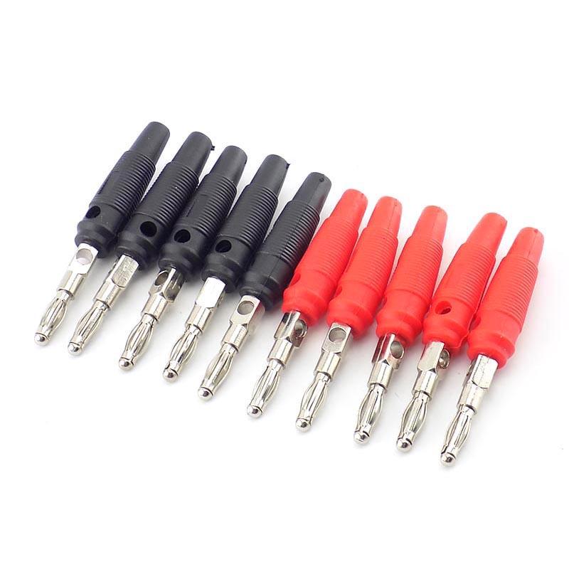 10Pcs Red Black 4mm Banana Plug Socket Connector Gold Plated / Nickel Plated 4mm Banana Male Female Binding Post Speaker Cable