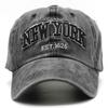 Винтажная бейсболка NY Нью-Йорк Рельефная стираная кепка