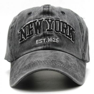 Винтажная бейсболка NY Нью-Йорк Рельефная стираная кепка